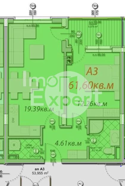 2-стаен - Бургас, Меден рудник - зона В - 0