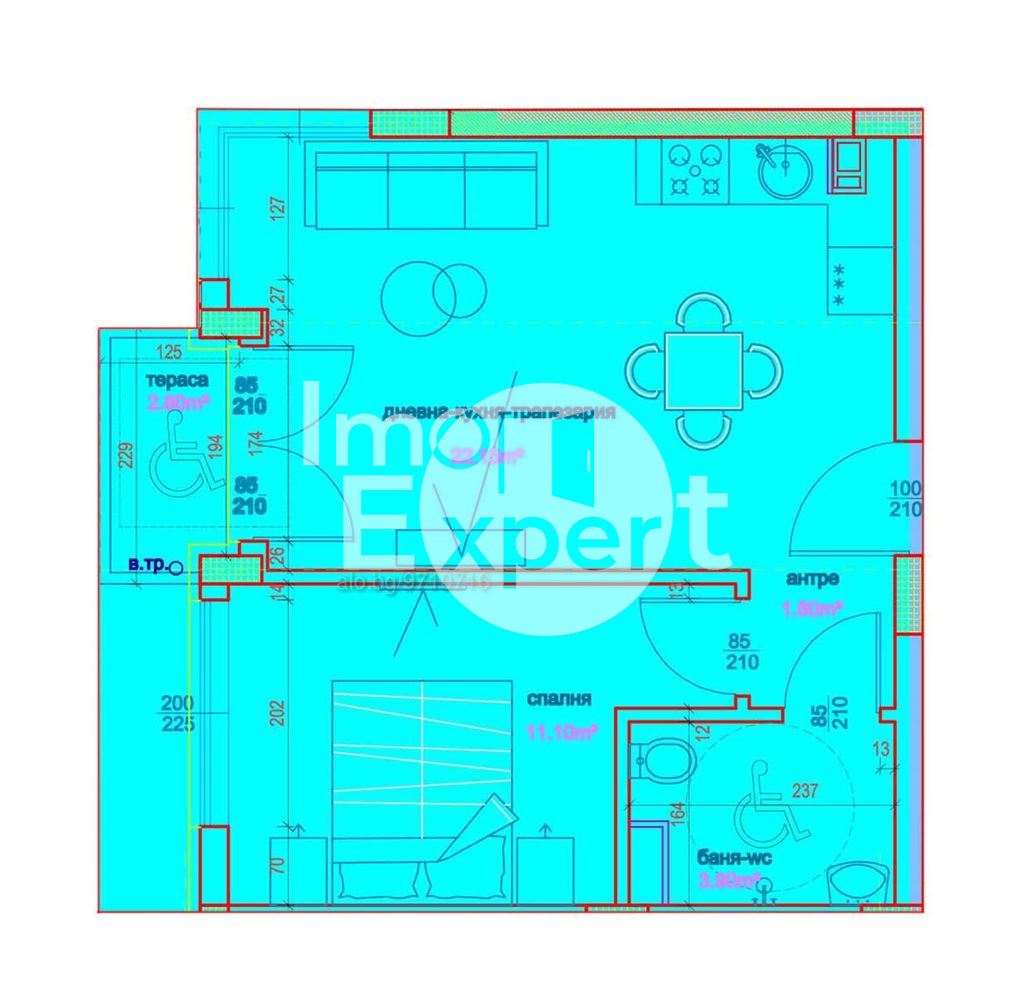 Двустаен южен апартамент в ЛАЗУР РЕЗИДЕНС акт15 кв.Мадика !!! - 0