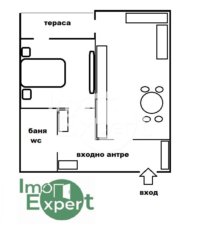 Гарсониера в саниран блок до Училище и детска градина!!! - 0