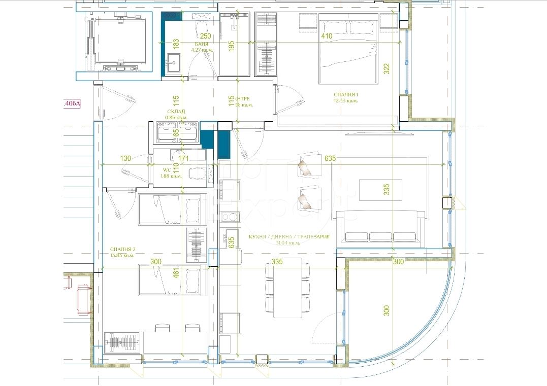 Тристаен с прекрасна гледка след акт14 кв.Хоризонт !!!! - 0