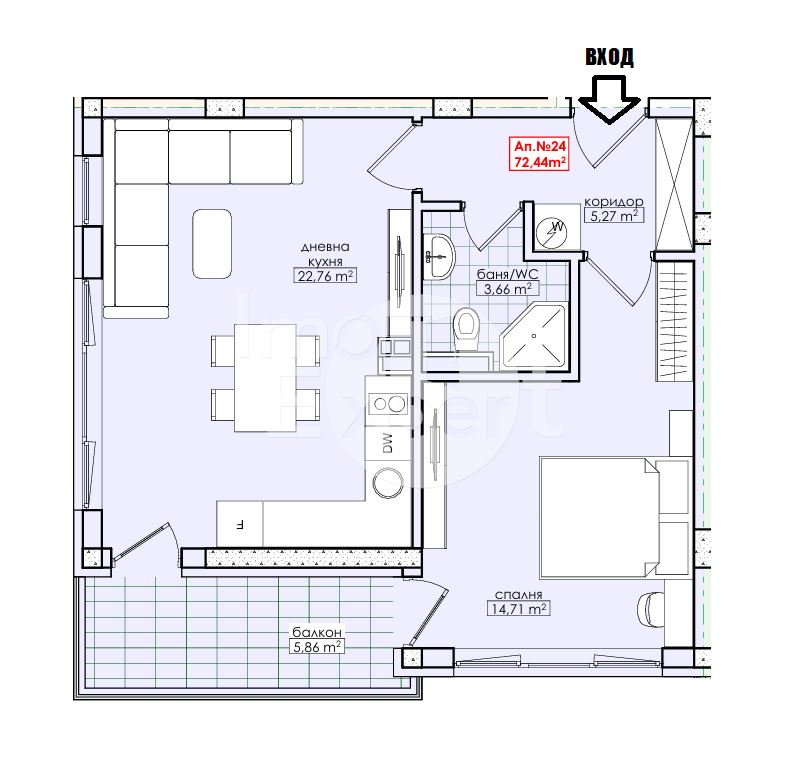 Двустаен апартамент на среден етаж в новоизграждащ се проект!!! - 0
