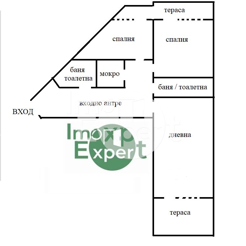 Тристаен апартамент с акт16 жк.Меден рудник зона В - 0