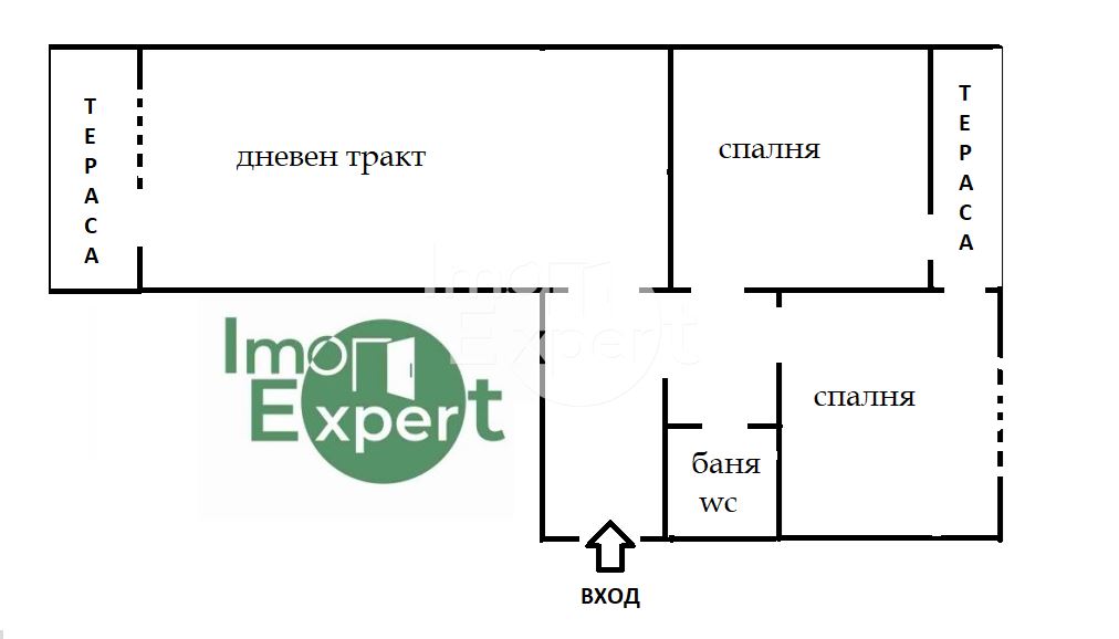 Апартамент с две спални в Саниран блок!!! - 0